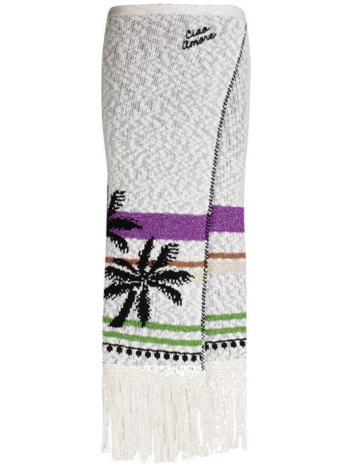 White/multicolour knitted woman skirt Giada Benincasa | 251401